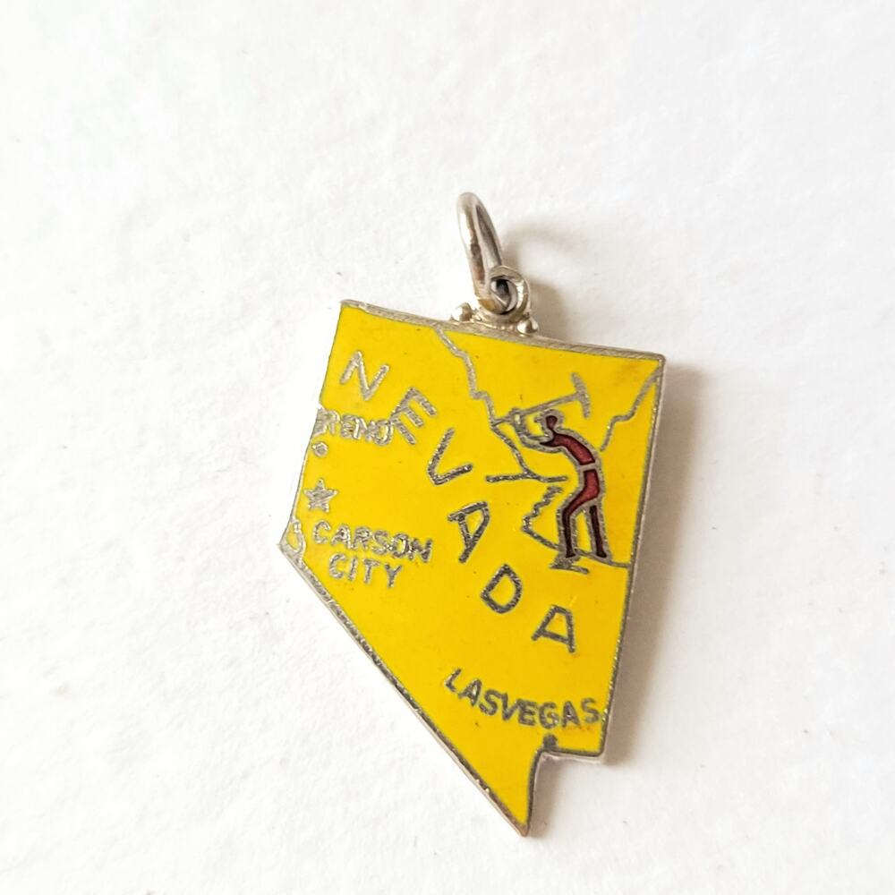 Nevada Enameled Charm, Deadstock Vintage Japan